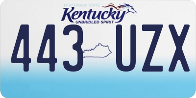 KY license plate 443UZX