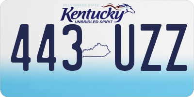 KY license plate 443UZZ