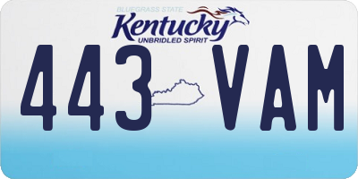 KY license plate 443VAM