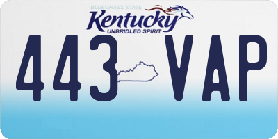 KY license plate 443VAP