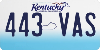 KY license plate 443VAS