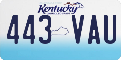 KY license plate 443VAU