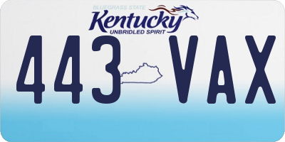KY license plate 443VAX