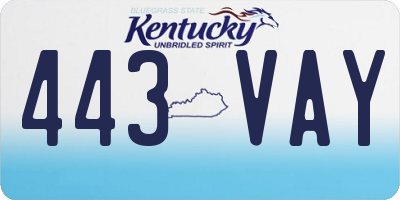KY license plate 443VAY