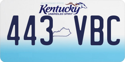 KY license plate 443VBC