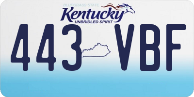 KY license plate 443VBF