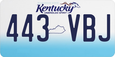 KY license plate 443VBJ