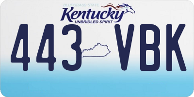KY license plate 443VBK