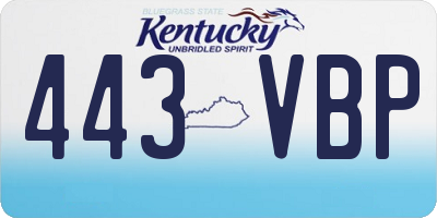 KY license plate 443VBP