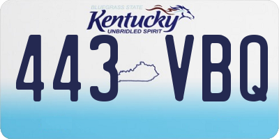 KY license plate 443VBQ