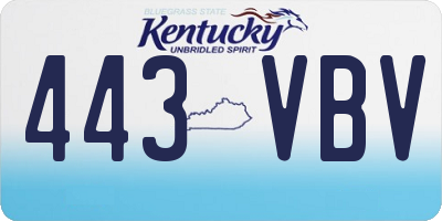KY license plate 443VBV
