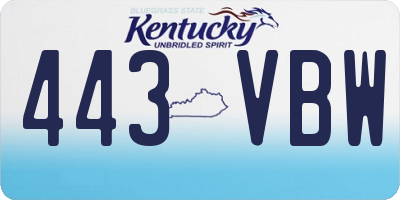 KY license plate 443VBW