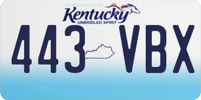 KY license plate 443VBX