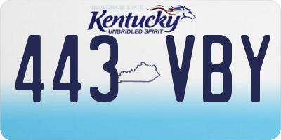 KY license plate 443VBY