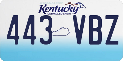 KY license plate 443VBZ