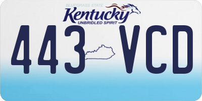 KY license plate 443VCD