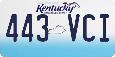 KY license plate 443VCI
