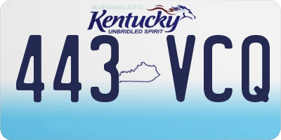 KY license plate 443VCQ