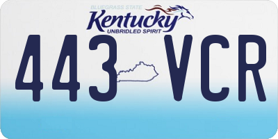 KY license plate 443VCR
