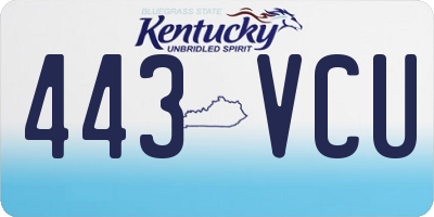 KY license plate 443VCU