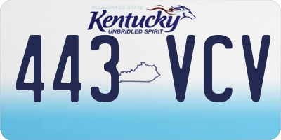 KY license plate 443VCV