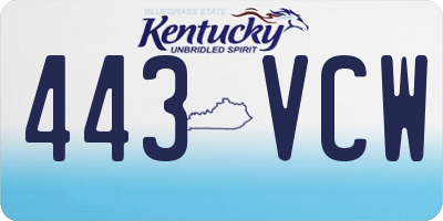 KY license plate 443VCW