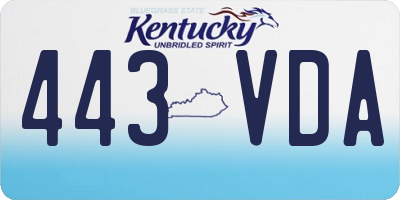KY license plate 443VDA