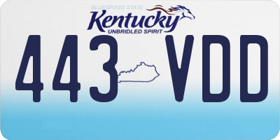 KY license plate 443VDD