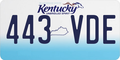 KY license plate 443VDE