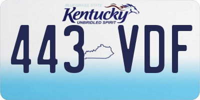 KY license plate 443VDF