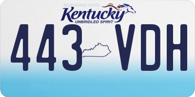 KY license plate 443VDH