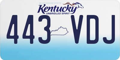 KY license plate 443VDJ