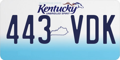 KY license plate 443VDK