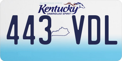 KY license plate 443VDL