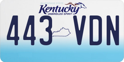 KY license plate 443VDN