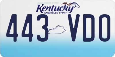 KY license plate 443VDO