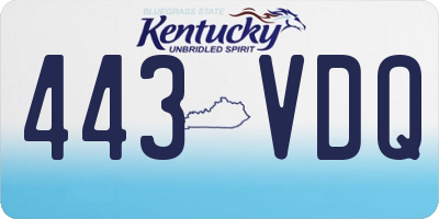 KY license plate 443VDQ