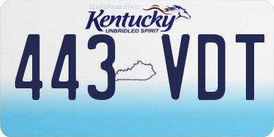 KY license plate 443VDT
