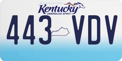 KY license plate 443VDV