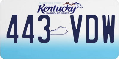 KY license plate 443VDW