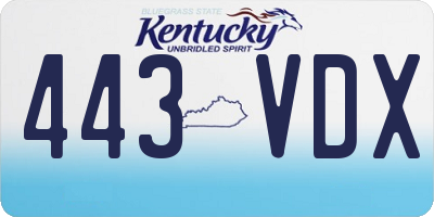 KY license plate 443VDX