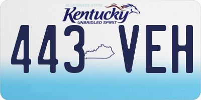 KY license plate 443VEH