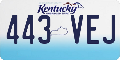KY license plate 443VEJ