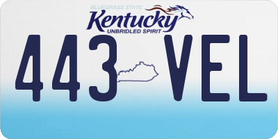 KY license plate 443VEL