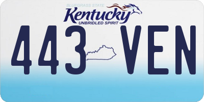KY license plate 443VEN