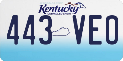 KY license plate 443VEO