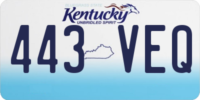 KY license plate 443VEQ