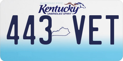 KY license plate 443VET