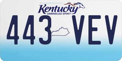 KY license plate 443VEV