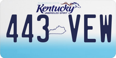 KY license plate 443VEW